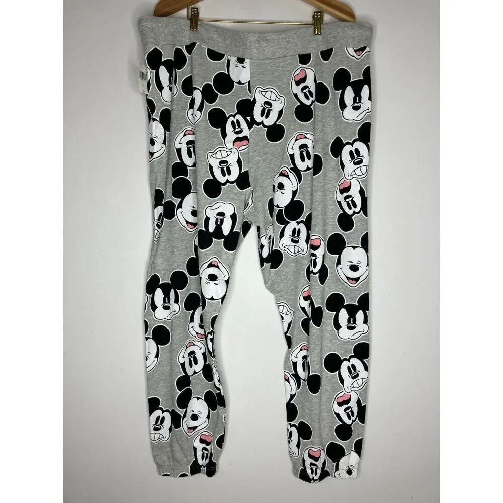Disney Mickey Mouse Gray Jogger Sweat Pants Women's Size 2X New